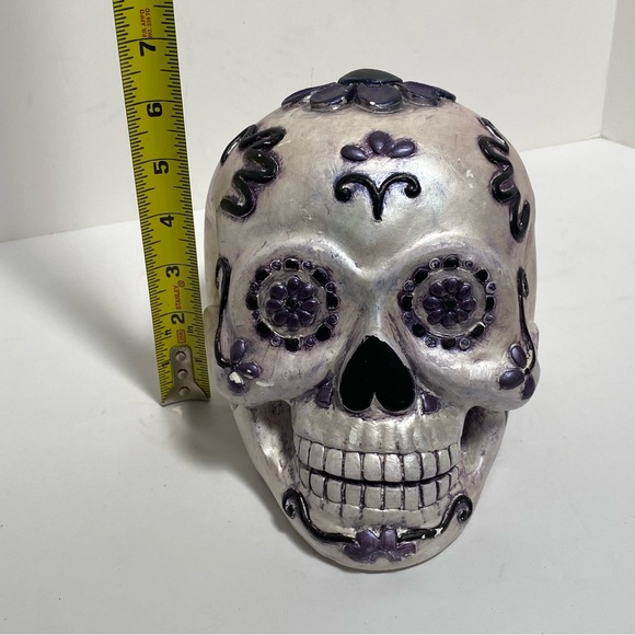 Sugar skull day of the dead decor skeleton head oddity oddities Halloween decor - Picture 8 of 9